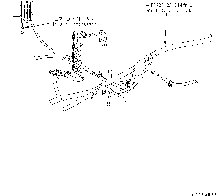 Komatsu parts book diagram for PC400-7E0 S/N 60001-UP (ecot3): AIR CONDITIONER AND HEATER LESS