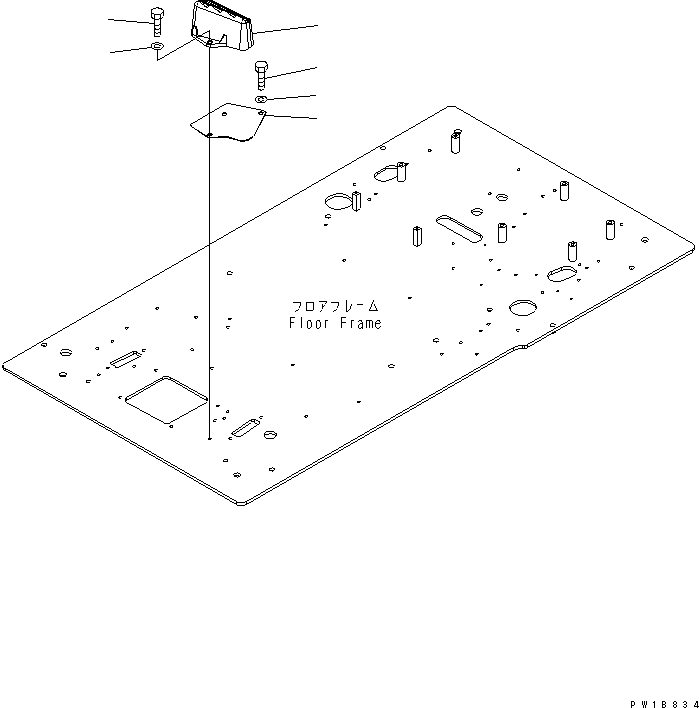 Komatsu parts book diagram for PC400-7E0 S/N 60001-UP (ecot3): FLOOR FRAME (OPERATOR'S CAB) (FOOT REST) (L.H.)