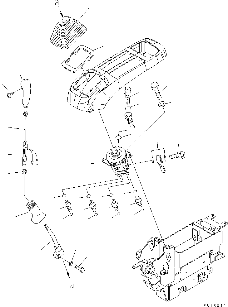 Komatsu parts book diagram for PC400-7E0 S/N 60001-UP (ecot3): FLOOR FRAME (OPERATOR'S CAB) (LEVER AND VALVE) (L.H.) (FOR NORTH AMERICA)