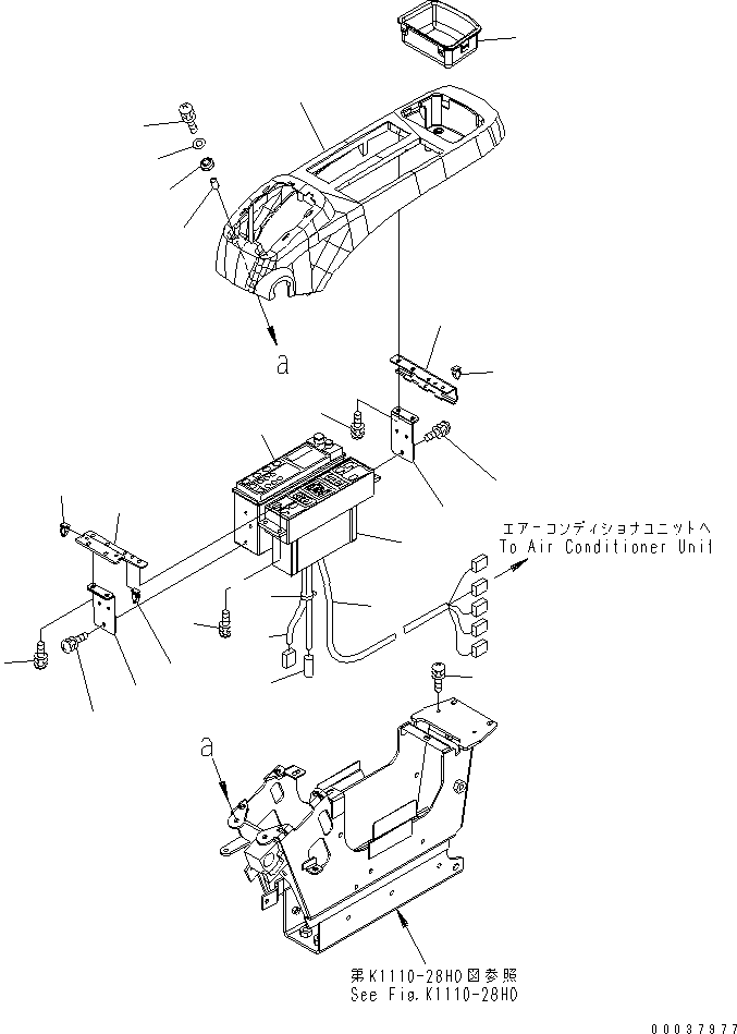 Komatsu parts book diagram for PC400-7E0 S/N 60001-UP (ecot3): FLOOR FRAME (OPERATOR'S CAB) (CONSOLE ? L.H.) (UPPER) (WITH AIR CONDITIONER AND RADIO) (FOR ASIA)