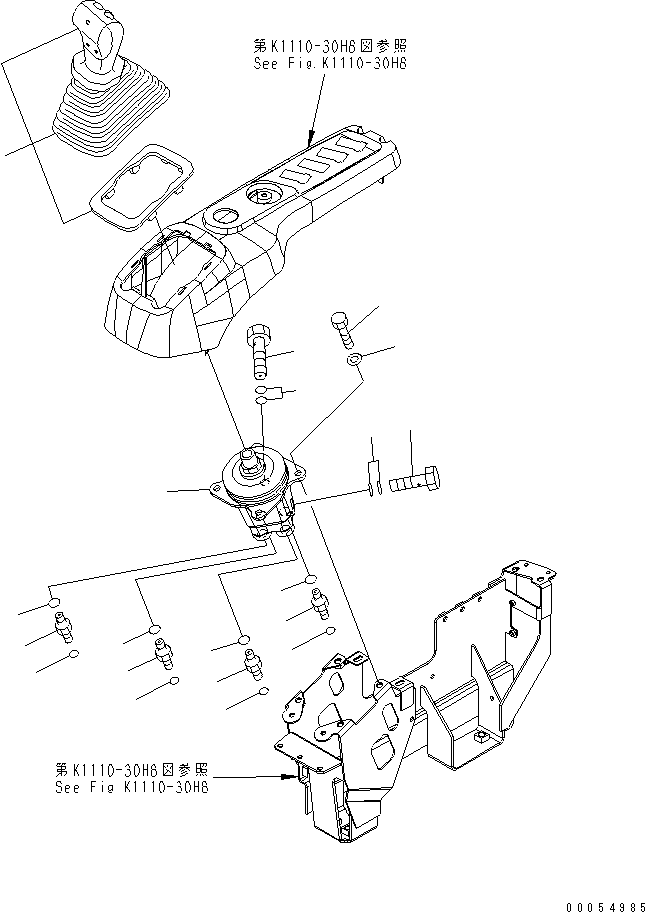 Komatsu parts book diagram for PC400-7E0 S/N 60001-UP (ecot3): FLOOR FRAME (OPERATOR'S CAB) (LEVER AND VALVE) (R.H.) (FE LOADER)