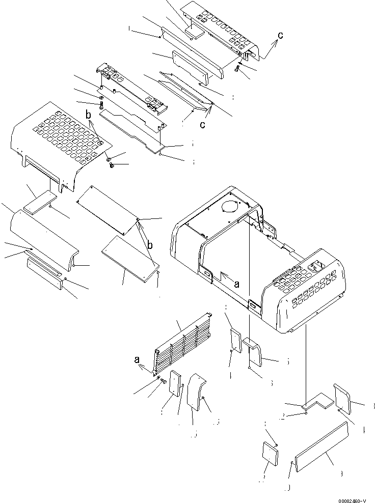Komatsu parts book diagram for PC400-7E0 S/N 60001-UP (ecot3): HOOD (3/4)(#60047-)