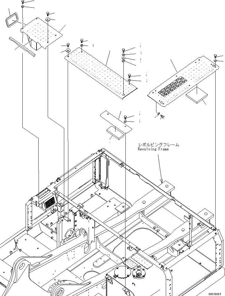 Komatsu parts book diagram for PC400-7E0 S/N 60001-UP (ecot3): COVER (MACHINE CAB)(#60001-60089)