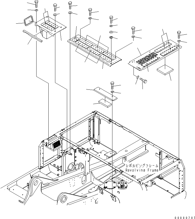 Komatsu parts book diagram for PC400-7E0 S/N 60001-UP (ecot3): COVER (MACHINE CAB)(#60090-65364)