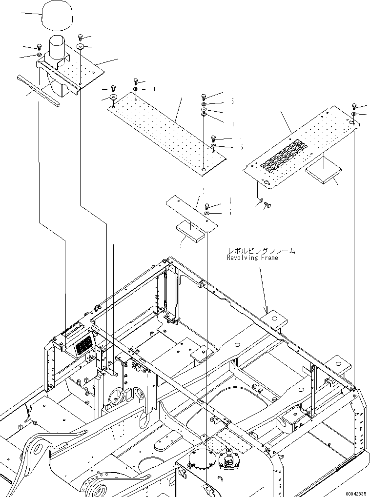 Komatsu parts book diagram for PC400-7E0 S/N 60001-UP (ecot3): COVER (MACHINE CAB) (WITH PRE-CLEANER)(#60001-60089)