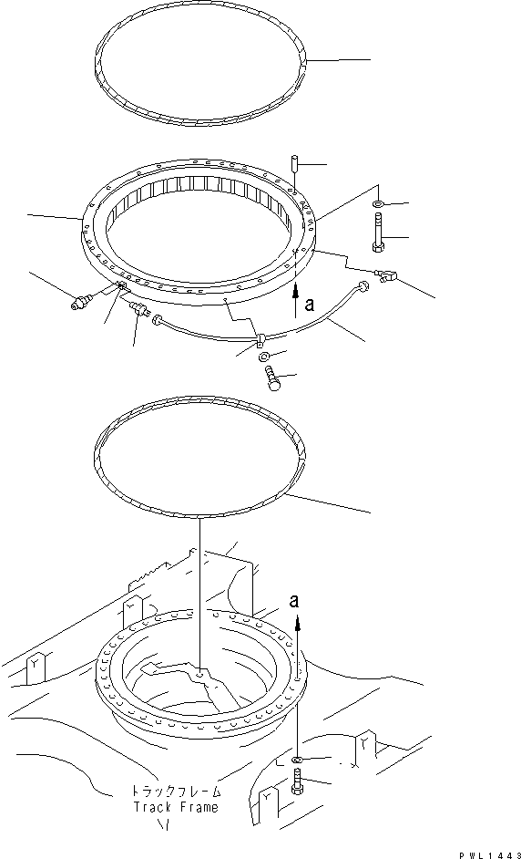Komatsu parts book diagram for PC400-7E0 S/N 60001-UP (ecot3): SWING CIRCLE