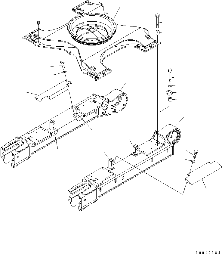 Komatsu parts book diagram for PC400-7E0 S/N 60001-UP (ecot3): TRACK FRAME (VARIABLE GAUGE) (FRAME) (WITH UNDER COVER)
