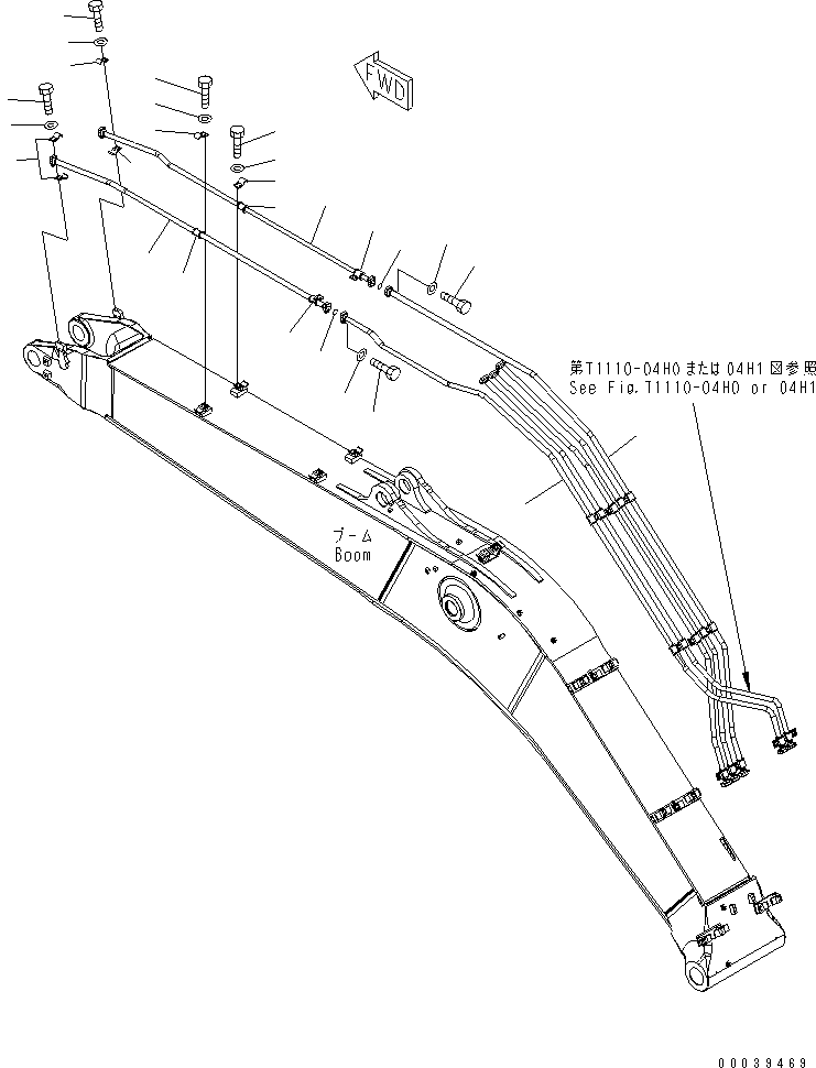 Komatsu parts book diagram for PC400-7E0 S/N 60001-UP (ecot3): BOOM (BUCKET CYLINDER LINE)