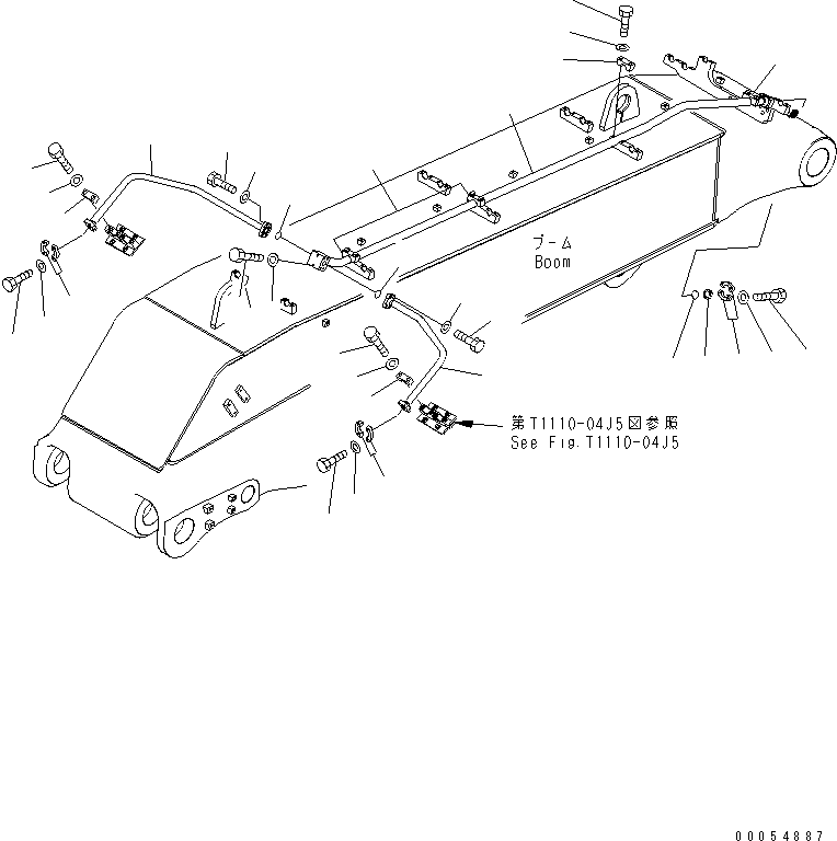 Komatsu parts book diagram for PC400-7E0 S/N 60001-UP (ecot3): BOOM (BUCKET CYLINDER HEAD LINE) (1/2) (FOR LOADER)