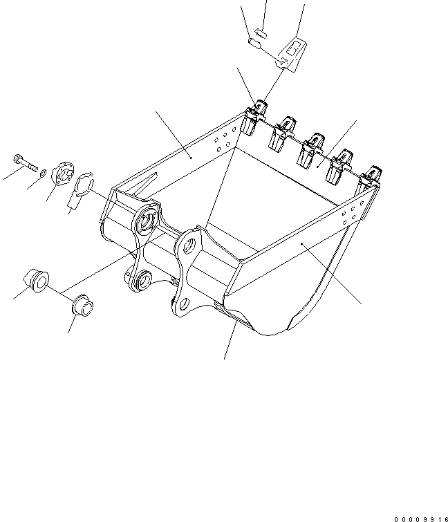 Komatsu parts book diagram for PC400-7E0 S/N 60001-UP (ecot3): BUCKET ? 1.9M3  ? 1475MM (VERTICAL PIN TYPE) (WITH ADJUSTING)