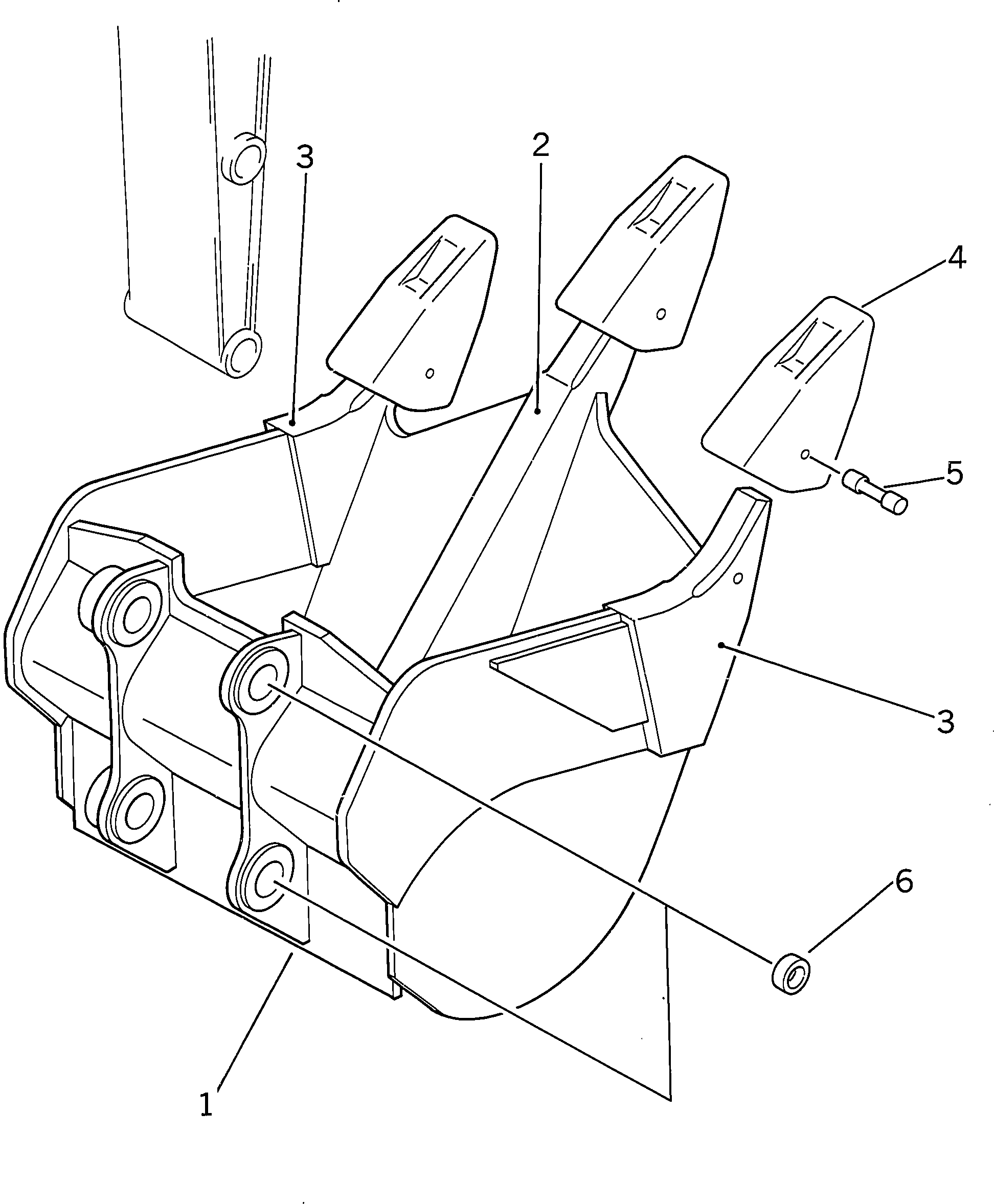 Komatsu parts book diagram for PC400-7E0 S/N 60001-UP (ecot3): RIPPER BUCKET ? 1.1M3 ? 1250MM