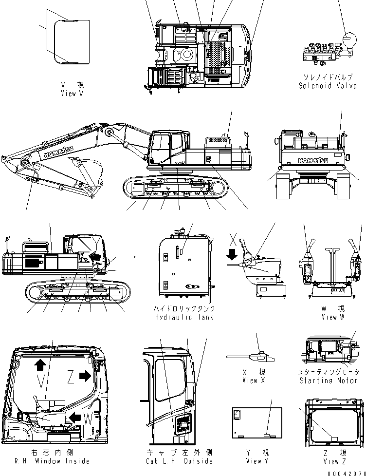 Komatsu parts book diagram for PC400-7E0 S/N 60001-UP (ecot3): DECAL AND PLATE (TURKISH)
