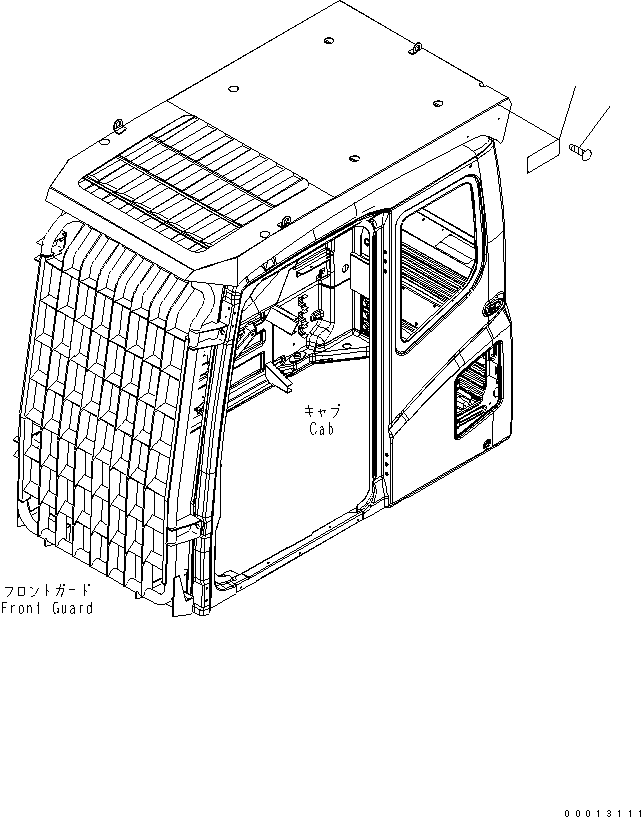 Komatsu parts book diagram for PC400-7E0 S/N 60001-UP (ecot3): CAUTION PLATE (TOP GUARD) (FOR LV2 GUARD) (ENGLISH)