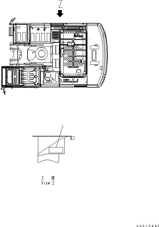 Komatsu parts book diagram for PC400-7E0 S/N 60001-UP (ecot3): PLATE (AIR CLEANER ? DOUBLE ELEMENT) (RUSSIAN)