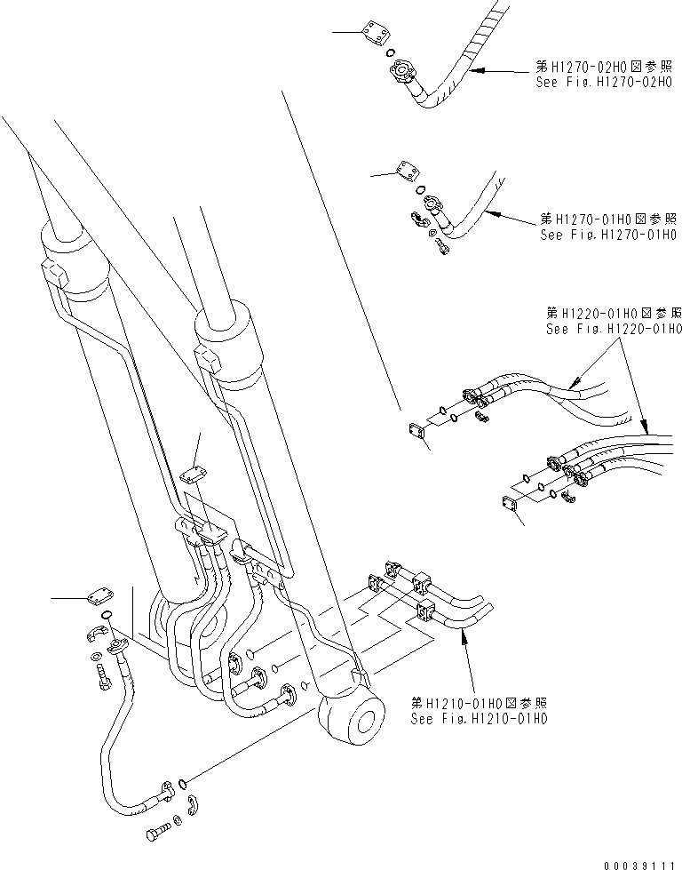 Komatsu parts book diagram for PC400-7E0 S/N 60001-UP (ecot3): BLIND PARTS (BODY) (1 ACTUATOR)(#60001-65242)