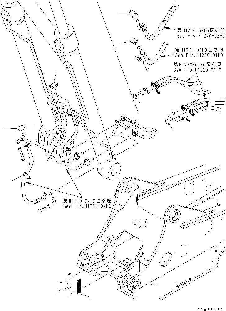 Komatsu parts book diagram for PC400-7E0 S/N 60001-UP (ecot3): BLIND PARTS (BODY) (1 ACTUATOR)(#65243-65364)