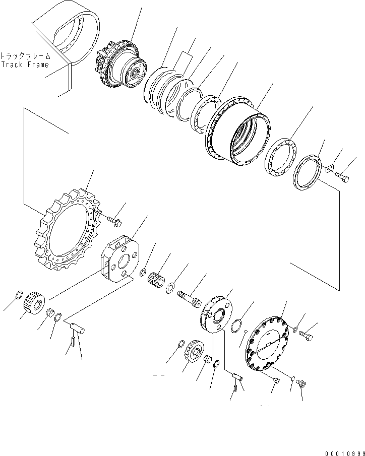 Komatsu parts book diagram for PC400-7E0 S/N 60001-UP (ecot3): FINAL DRIVE ASS'Y (SUPPLY PARTS)
