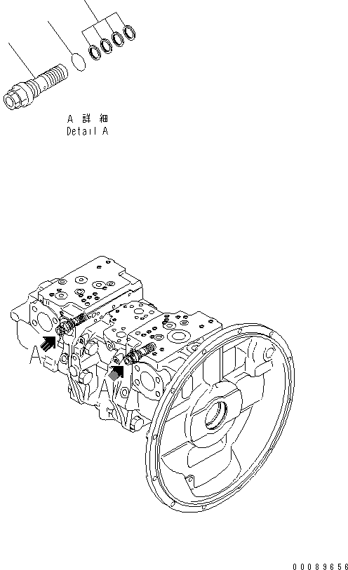 Komatsu parts book diagram for PC400-7E0 S/N 60001-UP (ecot3): MAIN PUMP (11/12)(#65365-)