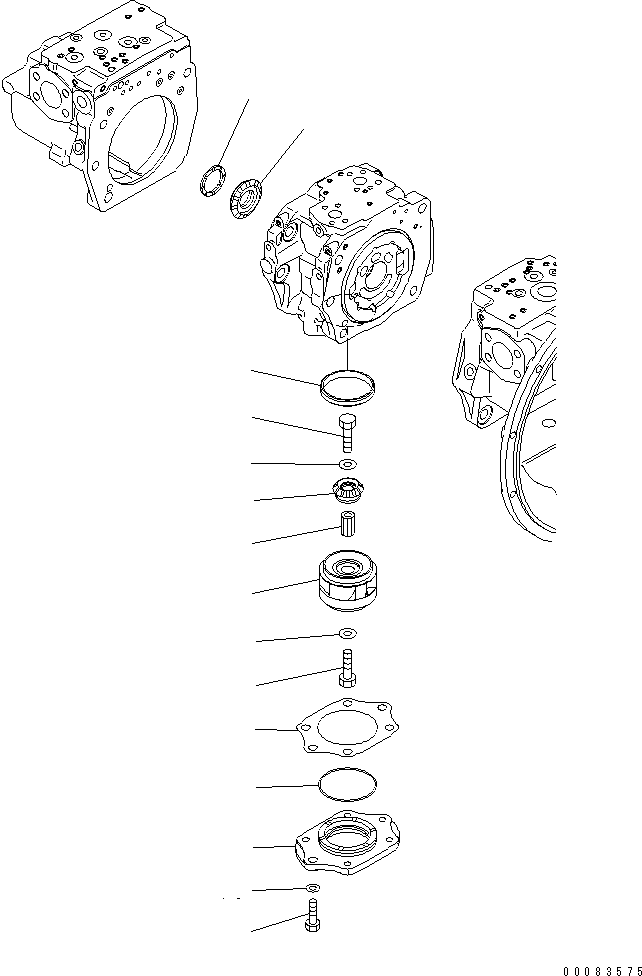 Komatsu parts book diagram for PC400-7E0 S/N 60001-UP (ecot3): MAIN PUMP (10/12)(#65365-)
