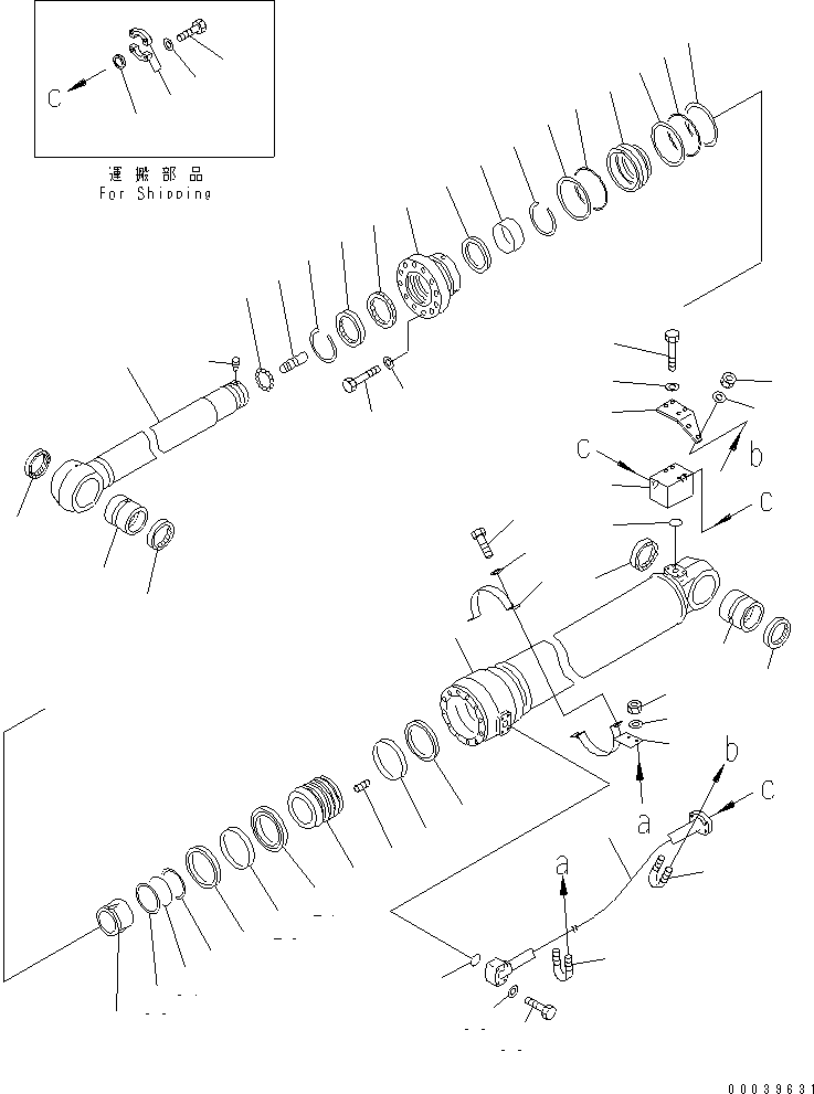 Komatsu parts book diagram for PC400-7E0 S/N 60001-UP (ecot3): ARM CYLINDER (FOR HEAVY DUTY BOOM)
