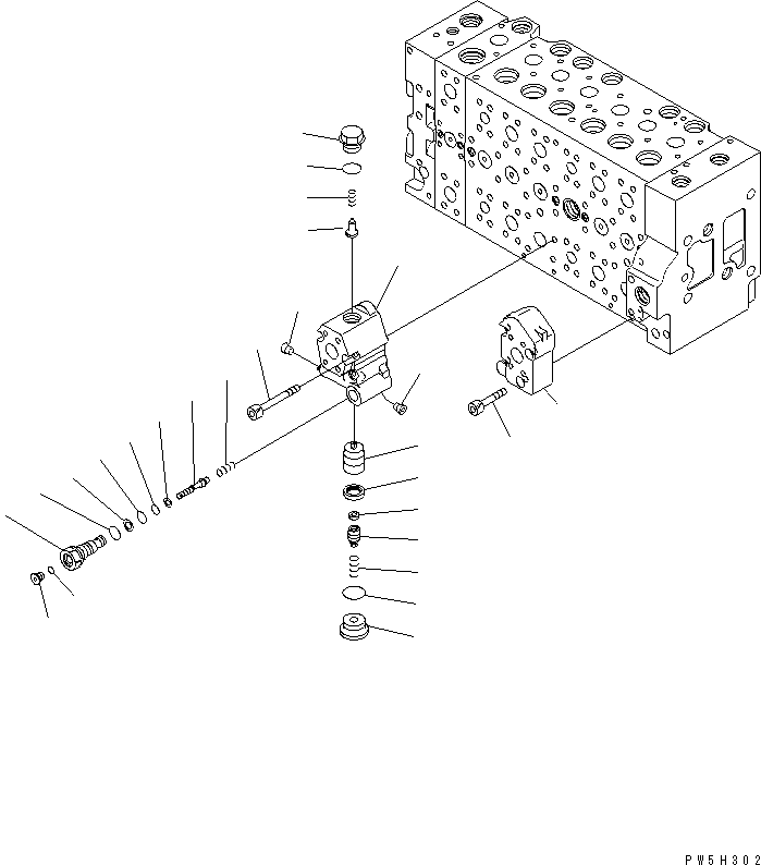 Komatsu parts book diagram for PC400-7E0 S/N 60001-UP (ecot3): MAIN VALVE (16/20)