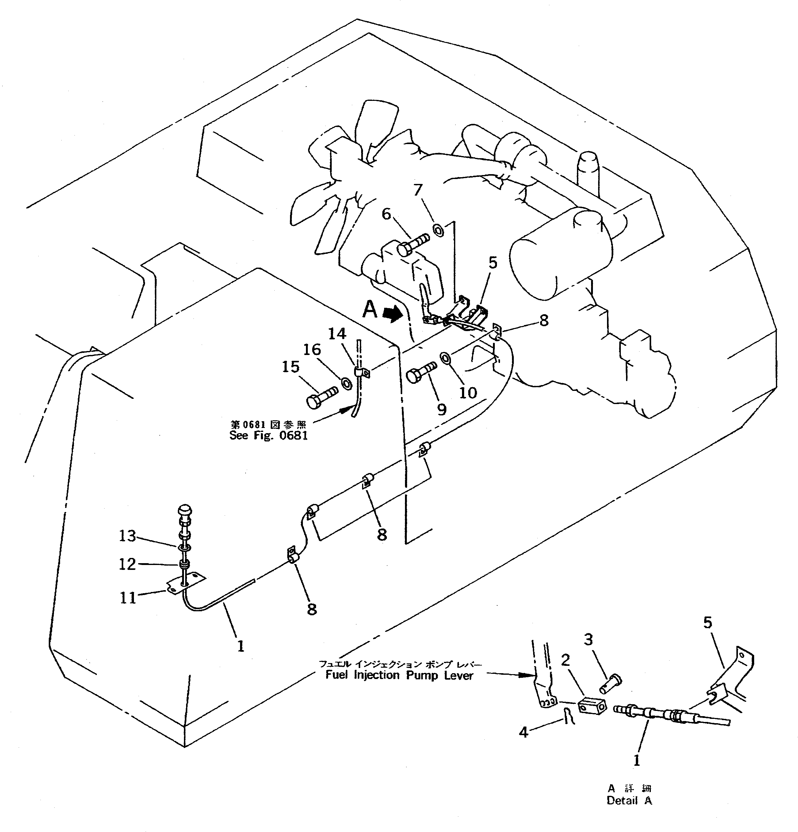 Komatsu parts book diagram for PC400LC S/N 20001-UP (Mighty Spec.): ENGINE EMERGENCY STOP WIRING