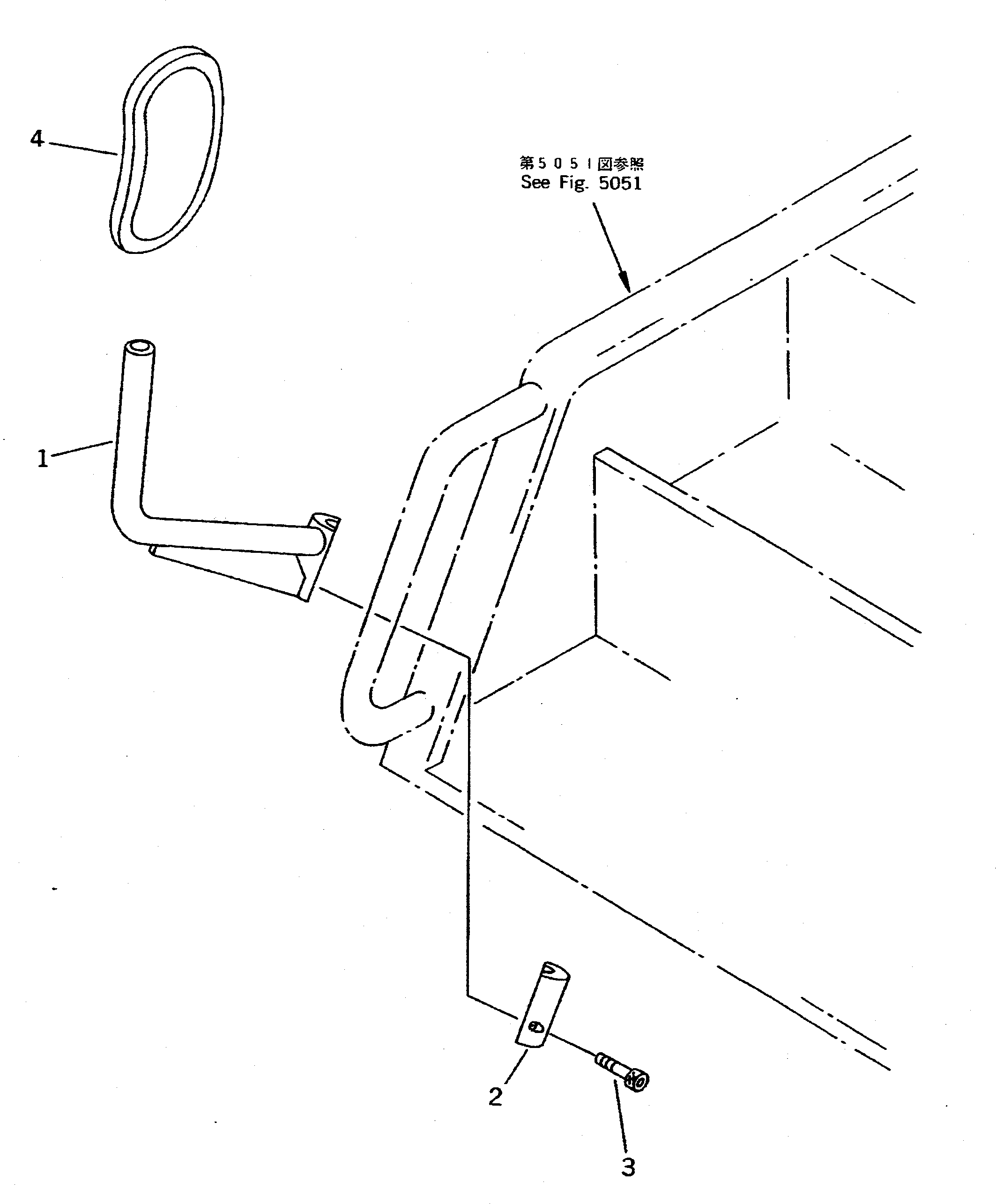 Komatsu parts book diagram for PC400LC S/N 20001-UP (Mighty Spec.): REAR VIEW MIRROR ? R.H.