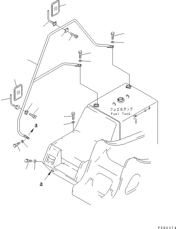 Komatsu parts book diagram for PC400LC S/N 20001-UP (Mighty Spec.): REAR VIEW MIRROW ? R.H. (EC SPEC.)(#21535-)