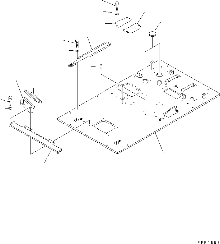 Komatsu parts book diagram for PC400LC S/N 20001-UP (Mighty Spec.): FLOOR FRAME (FOR WRIST CONTROL)(#21251-)