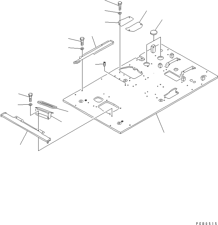 Komatsu parts book diagram for PC400LC S/N 20001-UP (Mighty Spec.): FLOOR FRAME (FOR WRIST CONTROL) (FOR ADDITIONAL PIPING)(#21251-)