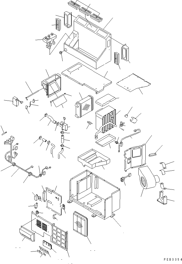 Komatsu parts book diagram for PC400LC S/N 20001-UP (Mighty Spec.): COOLING UNIT (AIR CONDITIONER)(#21251-)