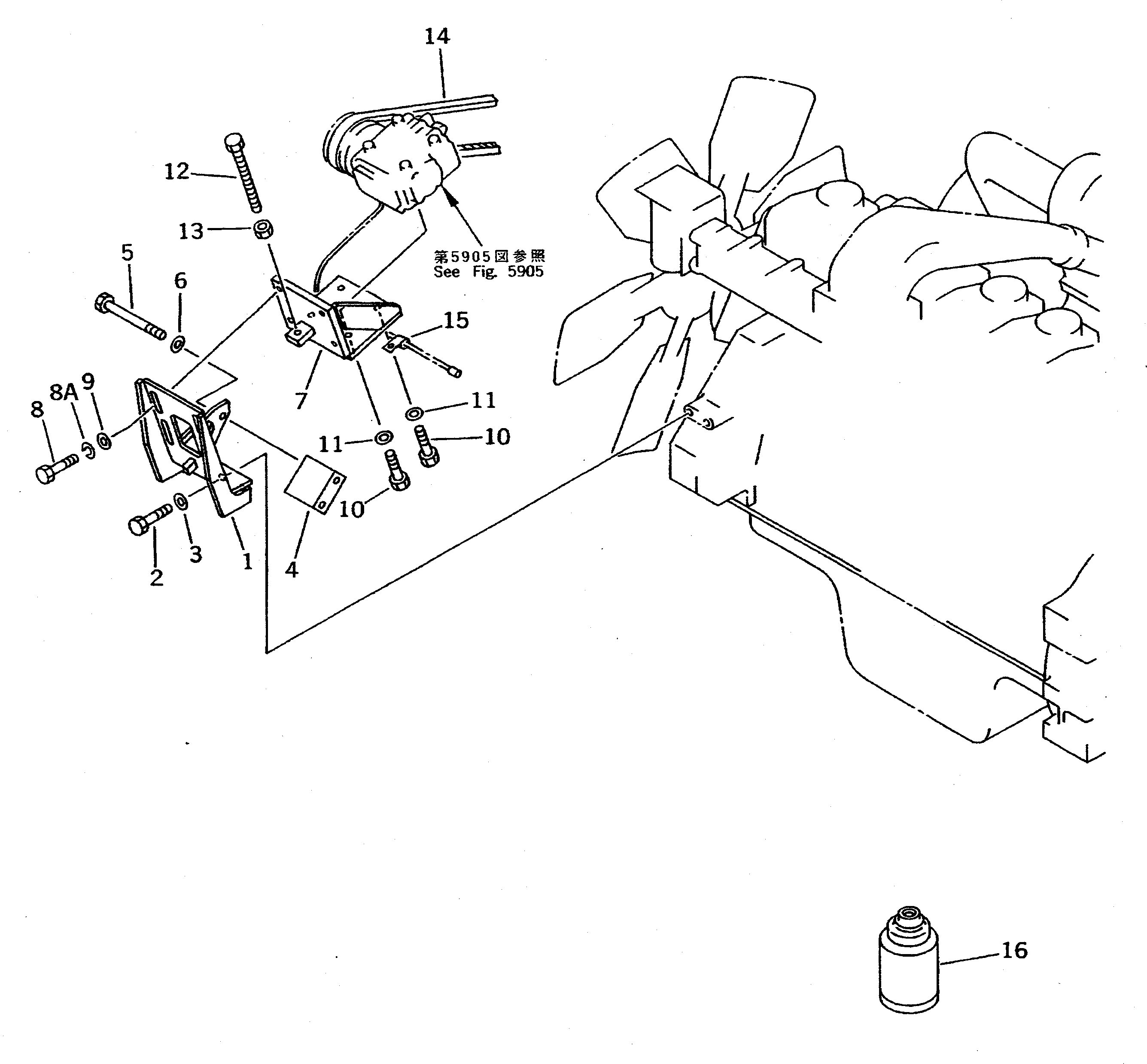 Komatsu parts book diagram for PC400LC S/N 20001-UP (Mighty Spec.): COMPRESSOR RELATED PARTS (AIR CONDITIONER)(#20001-21250)
