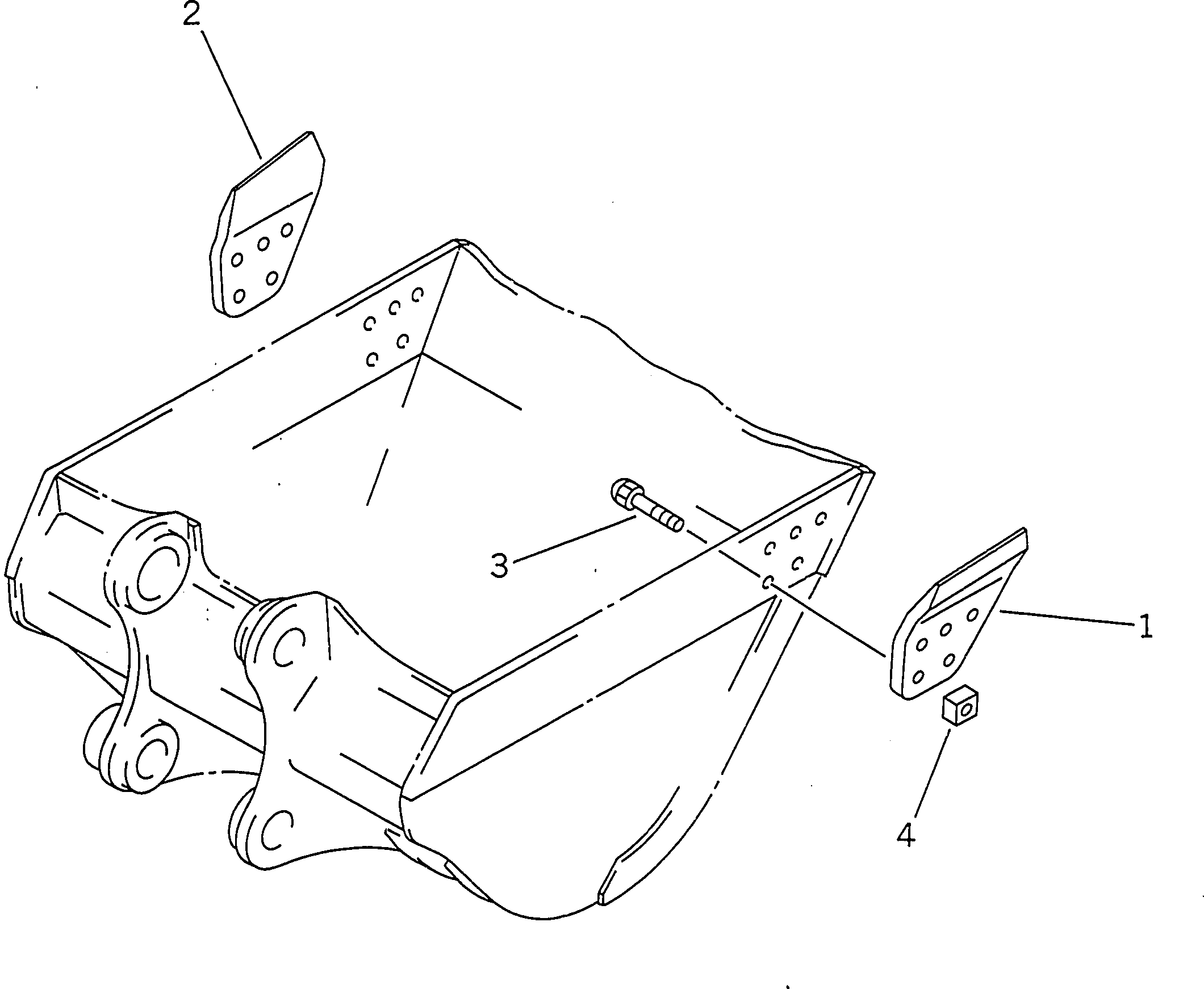 Komatsu parts book diagram for PC400LC S/N 20001-UP (Mighty Spec.): SIDE CUTTER (FOR ROCK BUCKET)
