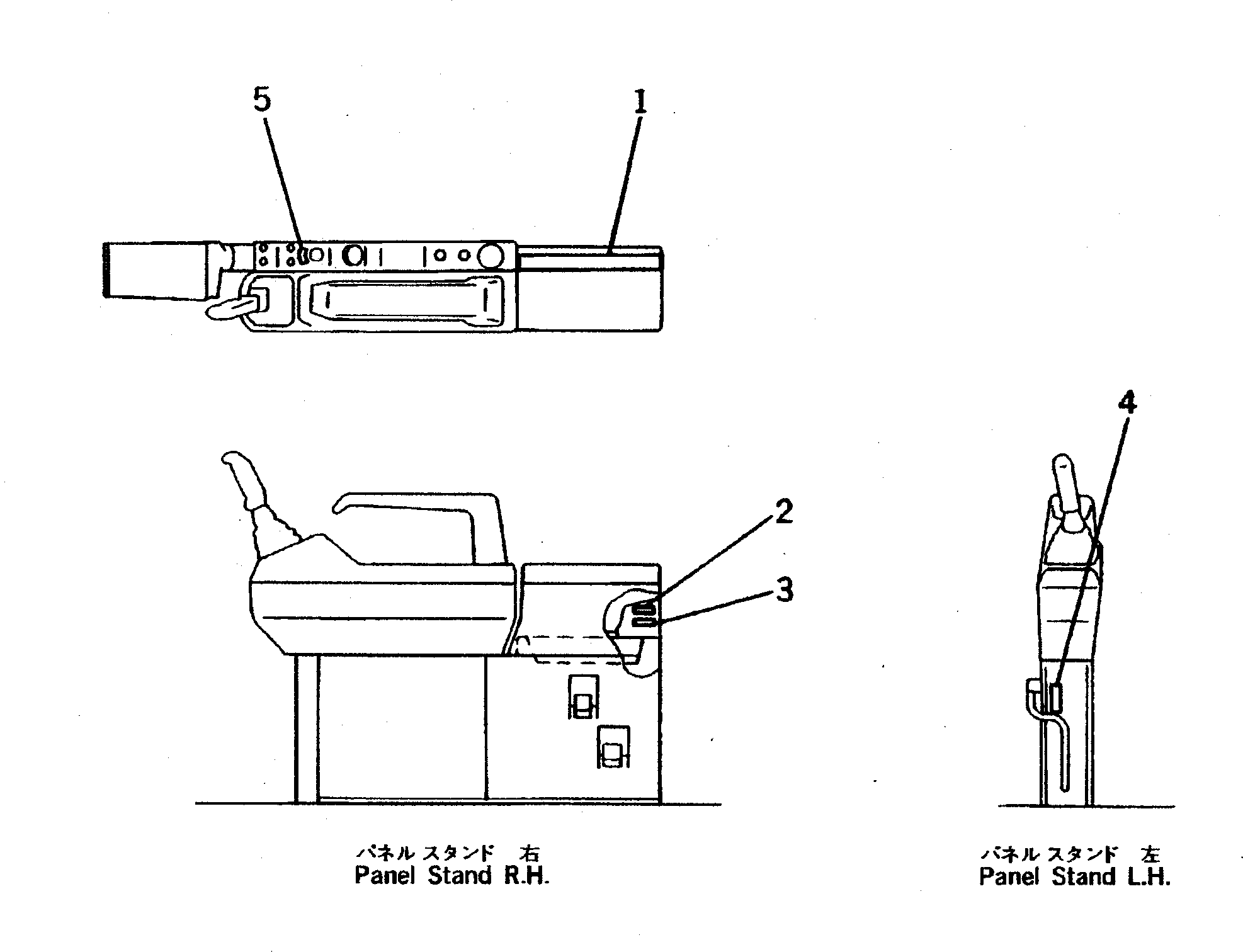 Komatsu parts book diagram for PC400LC S/N 20001-UP (Mighty Spec.): MARKS AND PLATES (PANEL AND CONTROL STAND SIDE) (FOR WRIST       CONTROL) (TBG SPEC.)(#20603-21534)