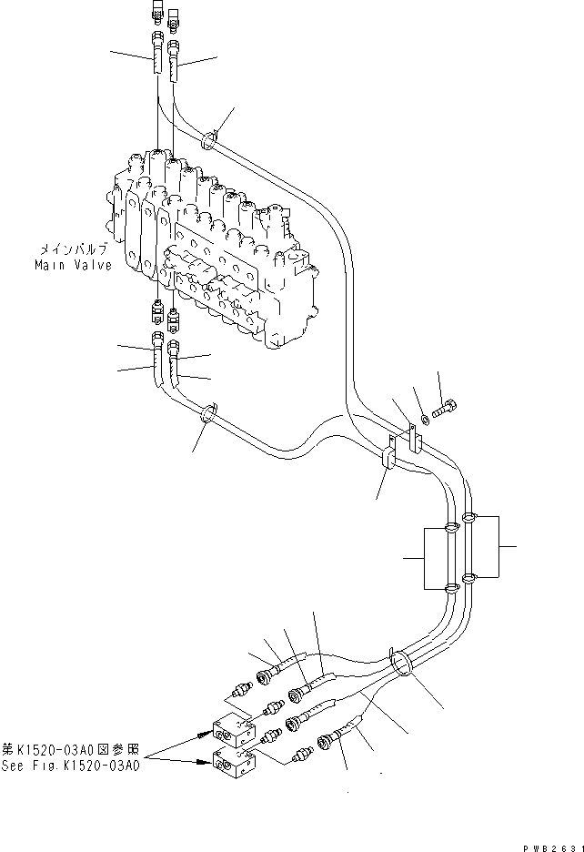 Komatsu parts book diagram for PC400LC-6 S/N 30001-UP: PPC MAIN LINE (ADDITIONAL PPC LINE) (2 ACTUATOR)