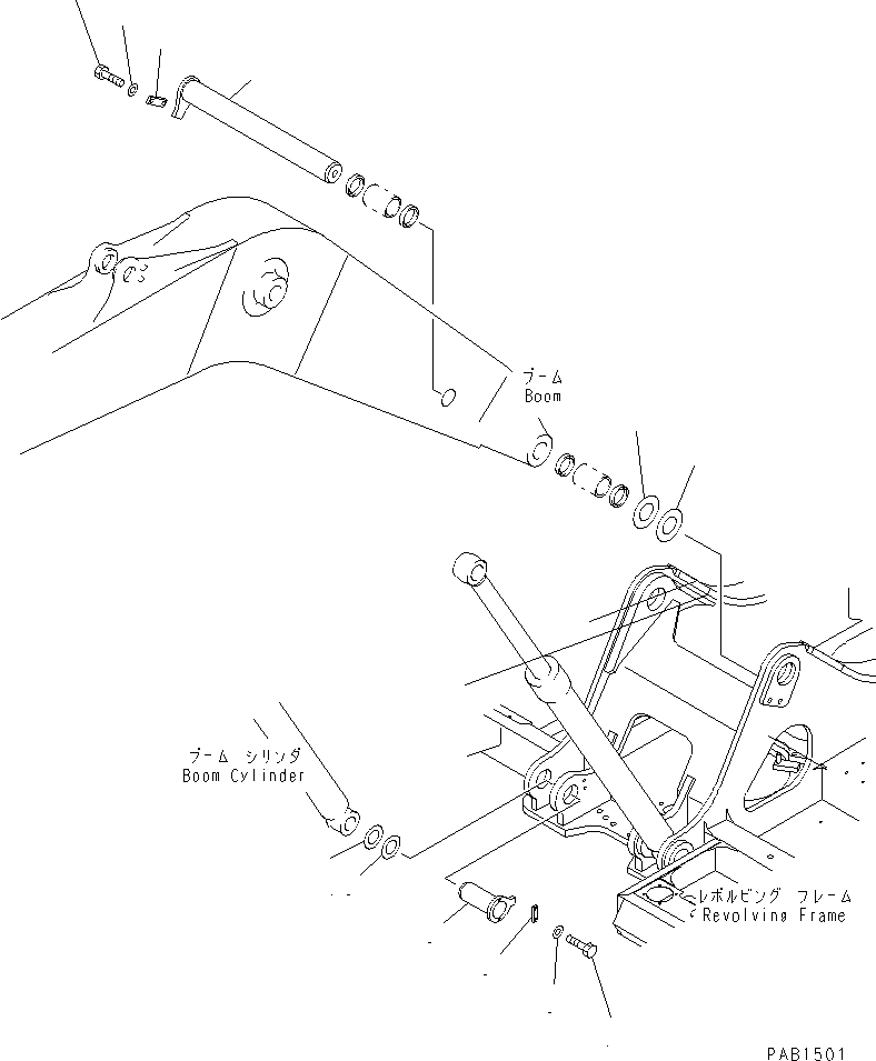 Komatsu parts book diagram for PC400LC-6 S/N 30001-UP: BOOM FOOT PIN