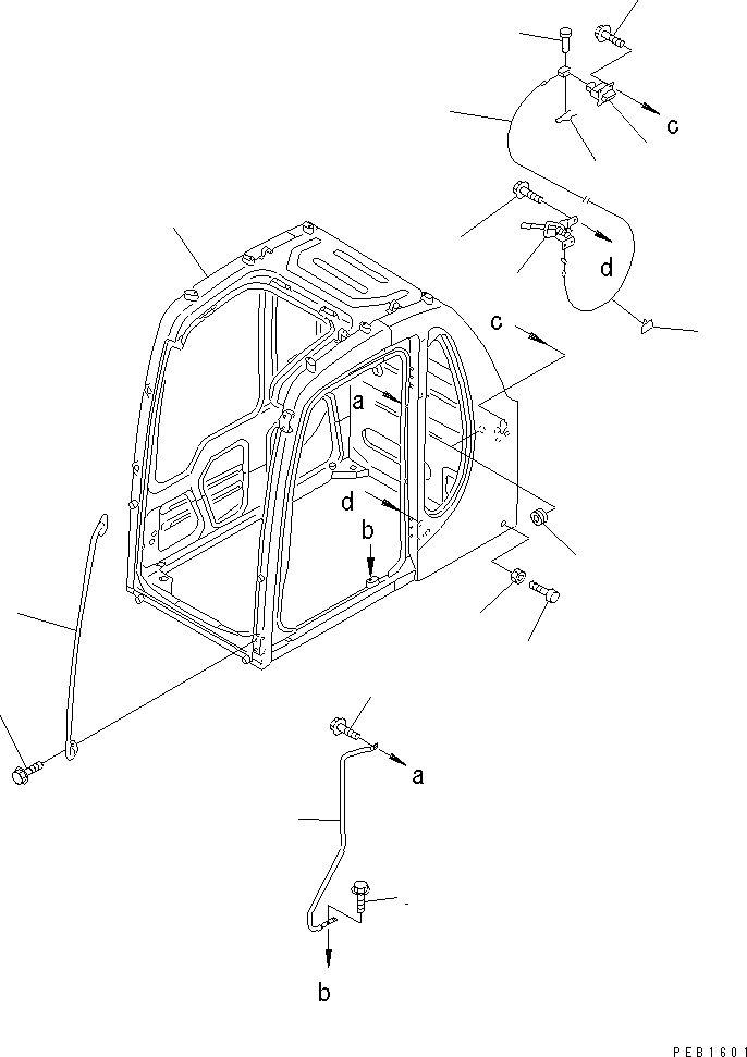 Komatsu parts book diagram for PC400LC-6 S/N 30001-UP: OPERATOR'S CAB (CAB ? GRIP AND OPEN LOCK) (FOR FRONT GUARD)(#30001-31999)