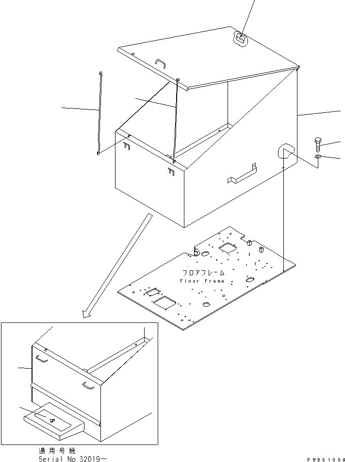 Komatsu parts book diagram for PC400LC-6 S/N 30001-UP: FLOOR FRAME COVER(#30202-)
