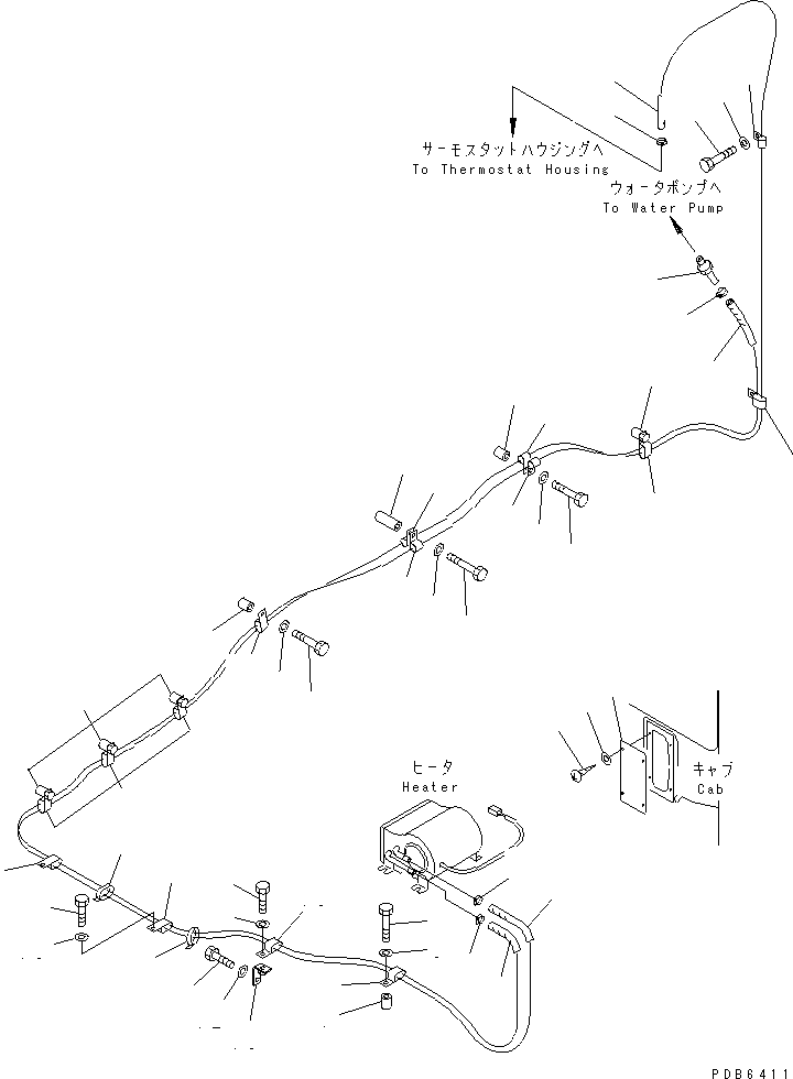 Komatsu parts book diagram for PC400LC-6 S/N 30001-UP: CAR HEATER(#30119-31999)