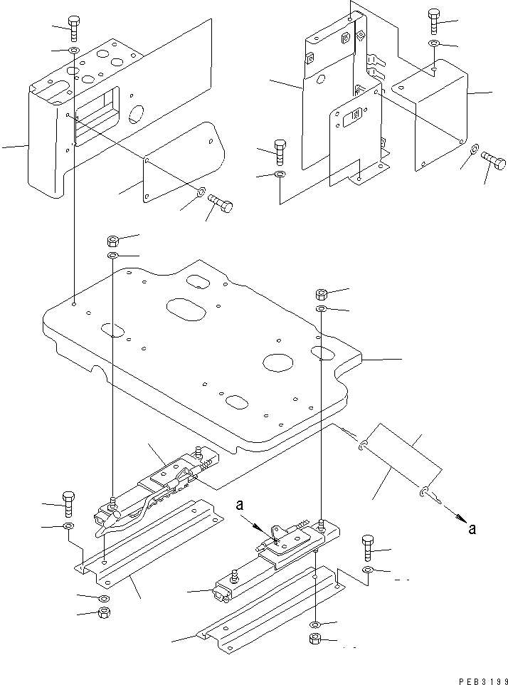 Komatsu parts book diagram for PC400LC-6 S/N 30001-UP: FLOOR FRAME (RIGHT STAND) (STAND ? FRAME AND ADJUSTER) (LOADER)(#30163-)