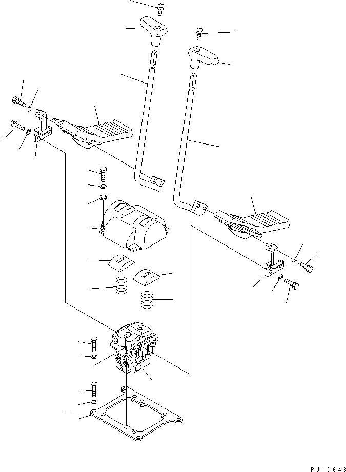 Komatsu parts book diagram for PC400LC-6 S/N 30001-UP: FLOOR FRAME (TRAVEL LEVER) (2 ACTUATOR)(#32484-)