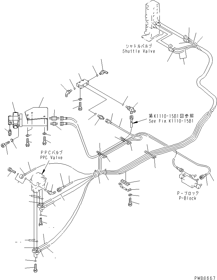 Komatsu parts book diagram for PC400LC-6 S/N 30001-UP: FLOOR FRAME (PPC TRAVEL LINE) (LOADER)(#32001-)