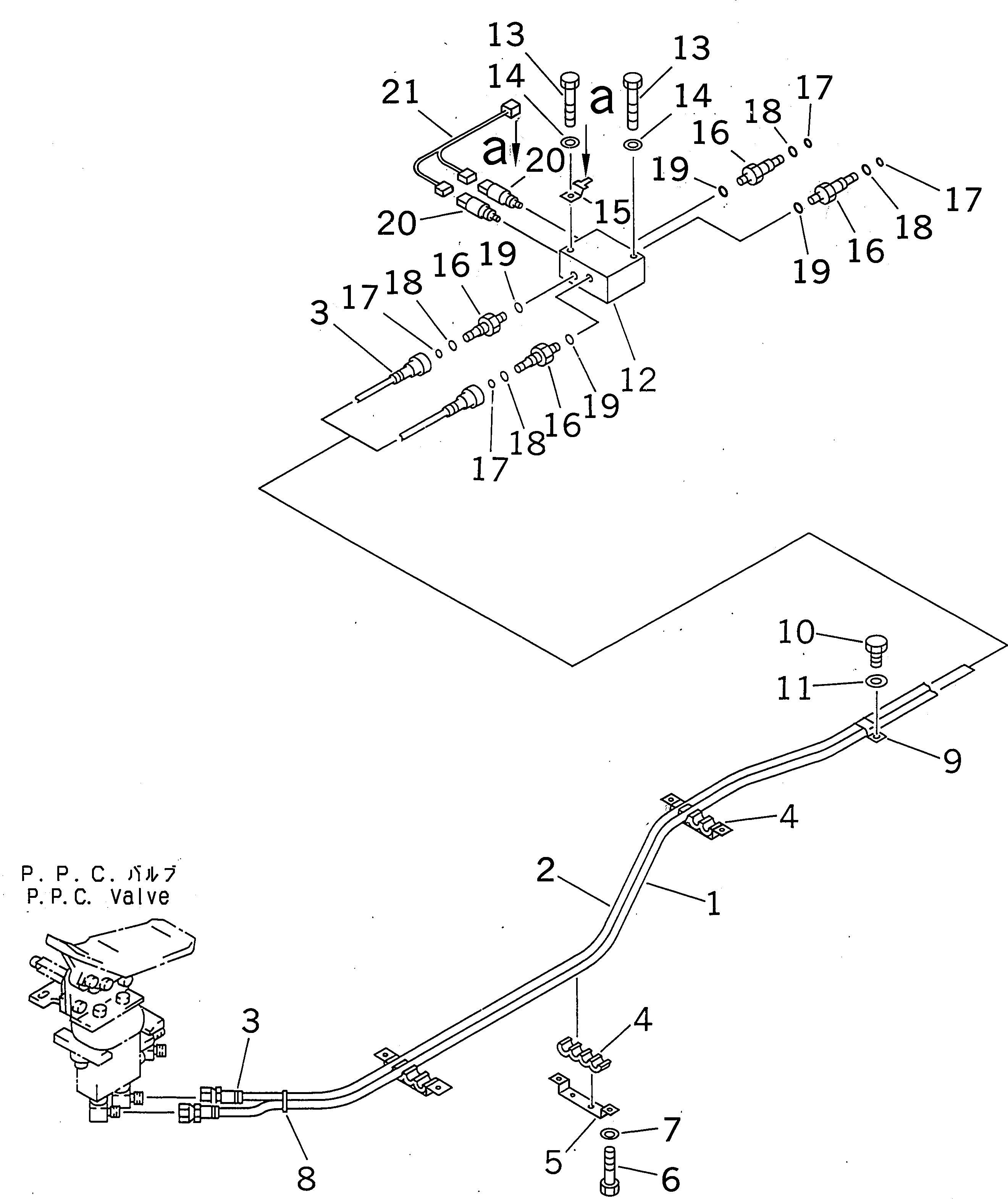 Komatsu parts book diagram for PC400LC-6 S/N 30001-UP: ATTACHMENT PPC LINE (PPC) (1 ACTUATOR)(#30001-30118)