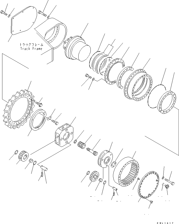 Komatsu parts book diagram for PC400LC-6 S/N 30001-UP: FINAL DRIVE