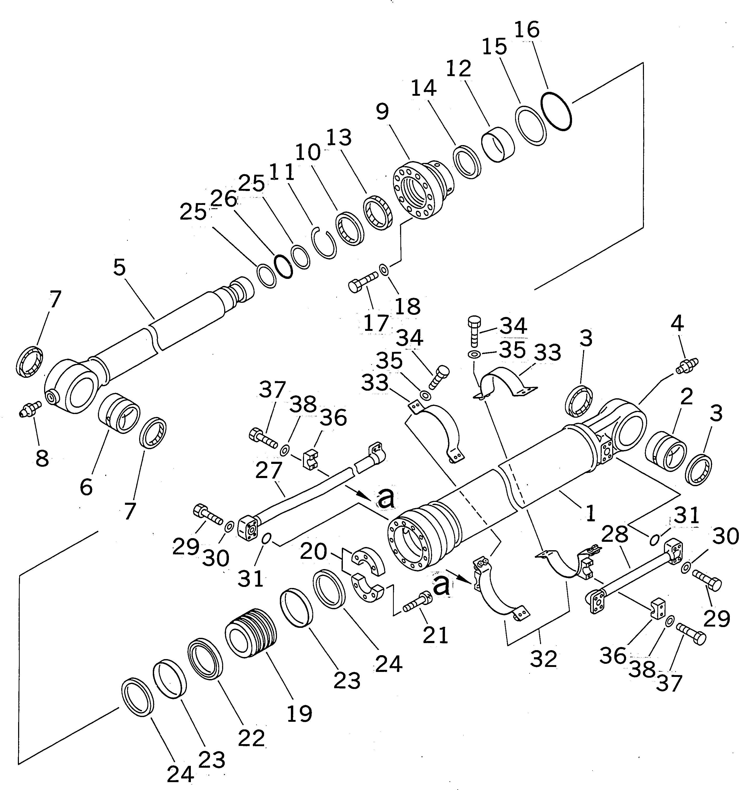 Komatsu parts book diagram for PC400LC-6 S/N 30001-UP: BUCKET CYLINDER(#30001-31999)