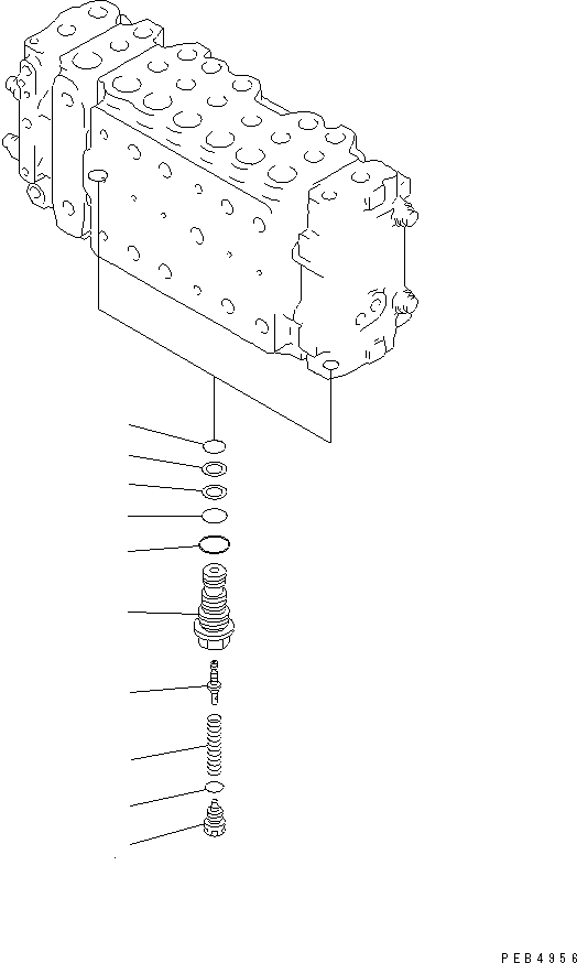 Komatsu parts book diagram for PC400LC-6 S/N 30001-UP: MAIN VALVE (1-ACTUATOR) (5/12)