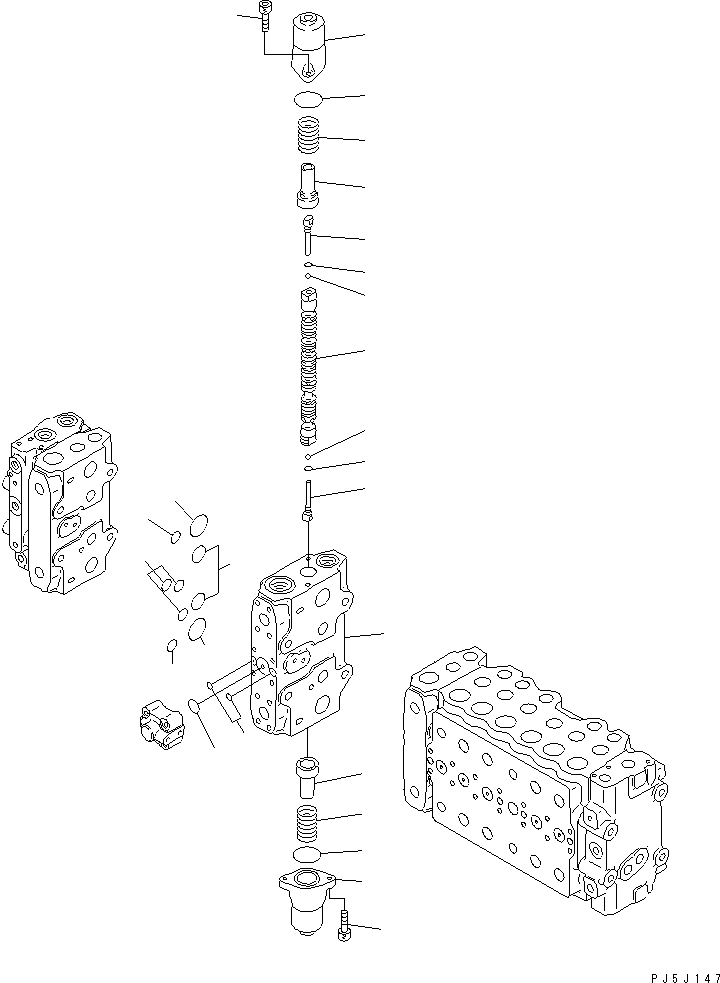 Komatsu parts book diagram for PC400LC-6 S/N 30001-UP: MAIN VALVE (3-ACTUATOR) (13/17)
