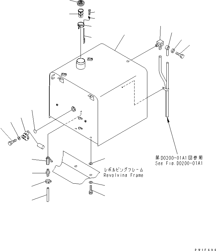 Komatsu parts book diagram for PC400LC-6 S/N 30001-UP (SAA6D125E-2 (Emission) Eng. Installed): FUEL TANK(#32250-)