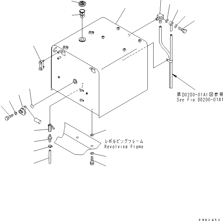 Komatsu parts book diagram for PC400LC-6 S/N 30001-UP (SAA6D125E-2 (Emission) Eng. Installed): FUEL TANK (WITH SELF SUPPLY PUMP)(#30001-32249)