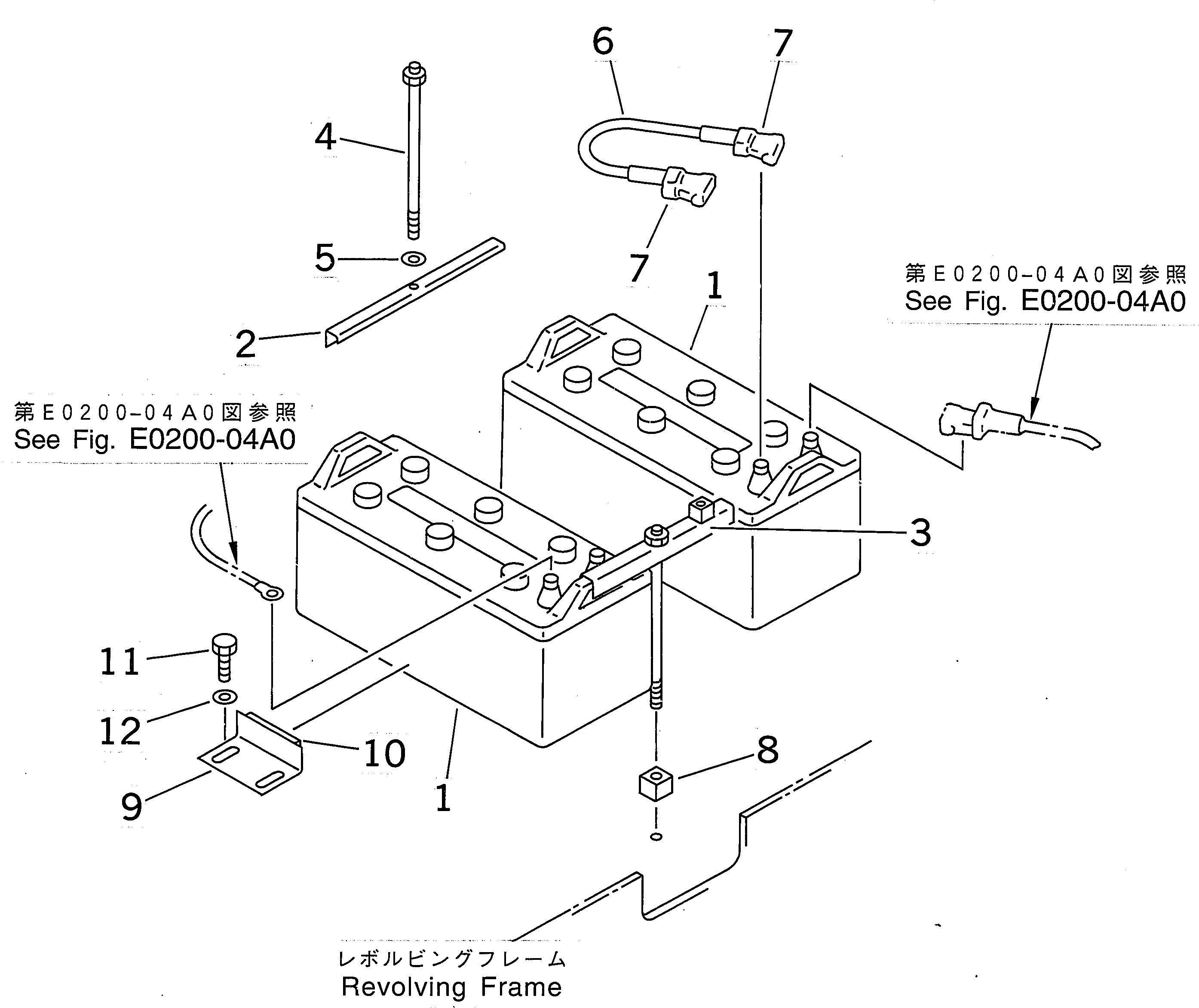 Komatsu parts book diagram for PC400LC-6 S/N 30001-UP (SAA6D125E-2 (Emission) Eng. Installed): BATTERY (WET) (NX300) (LARGE CAPACITY)